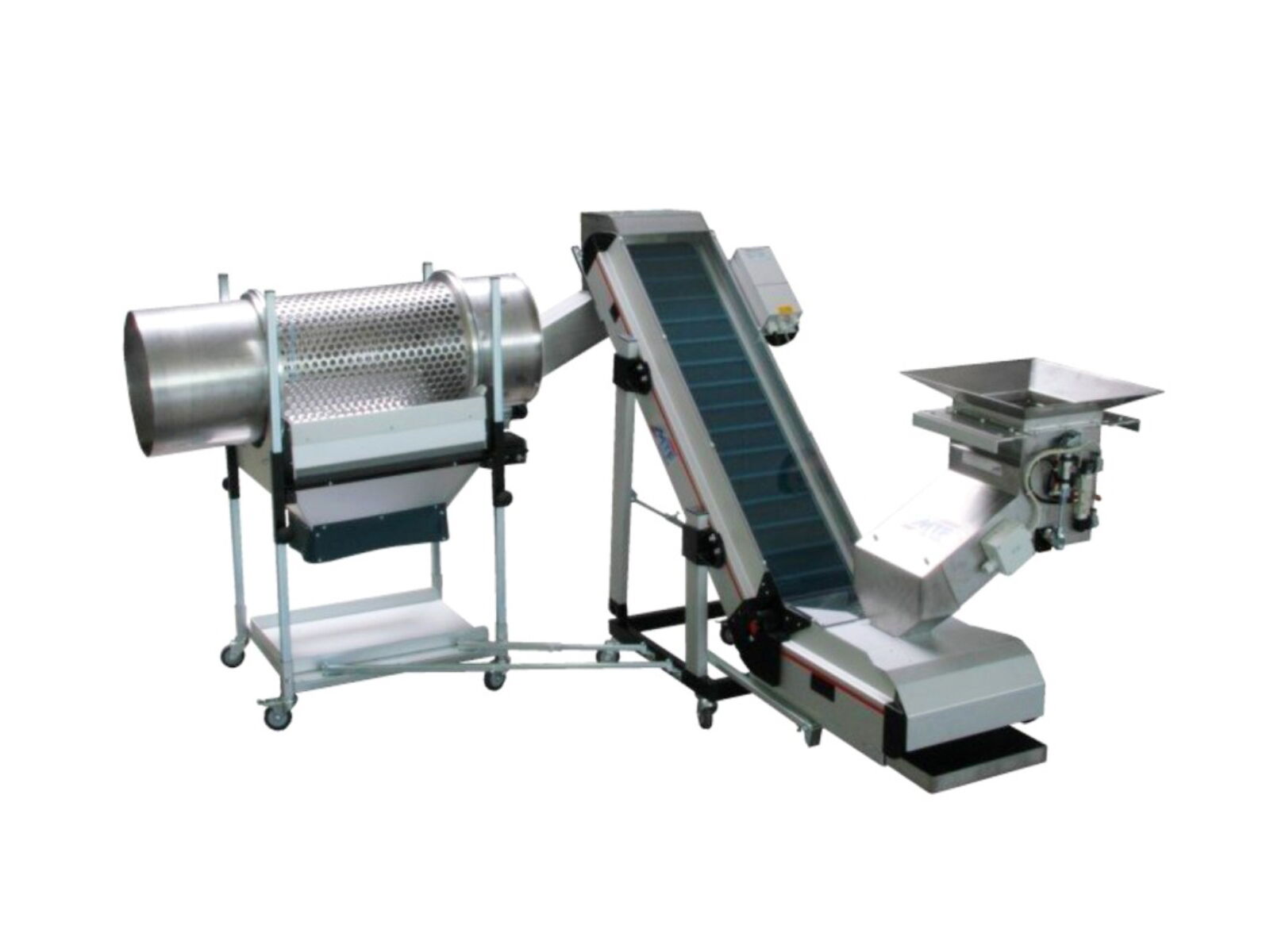 Material distribution with encapsulated and specially designed equipment for transport of sensitive plastic parts from production to packaging