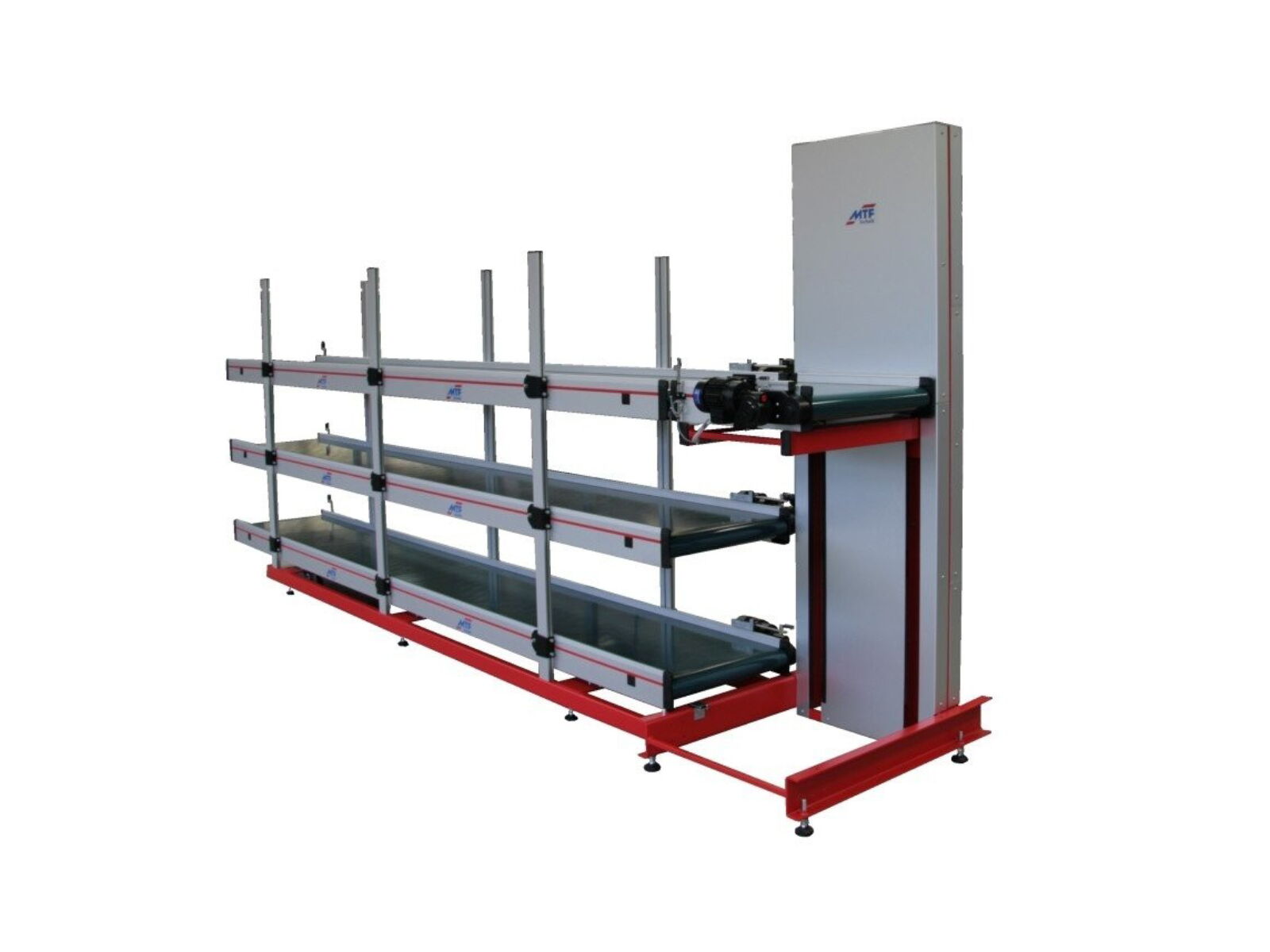 Stable lift station with reversible conveyor for buffering of solid plastic parts in night shift