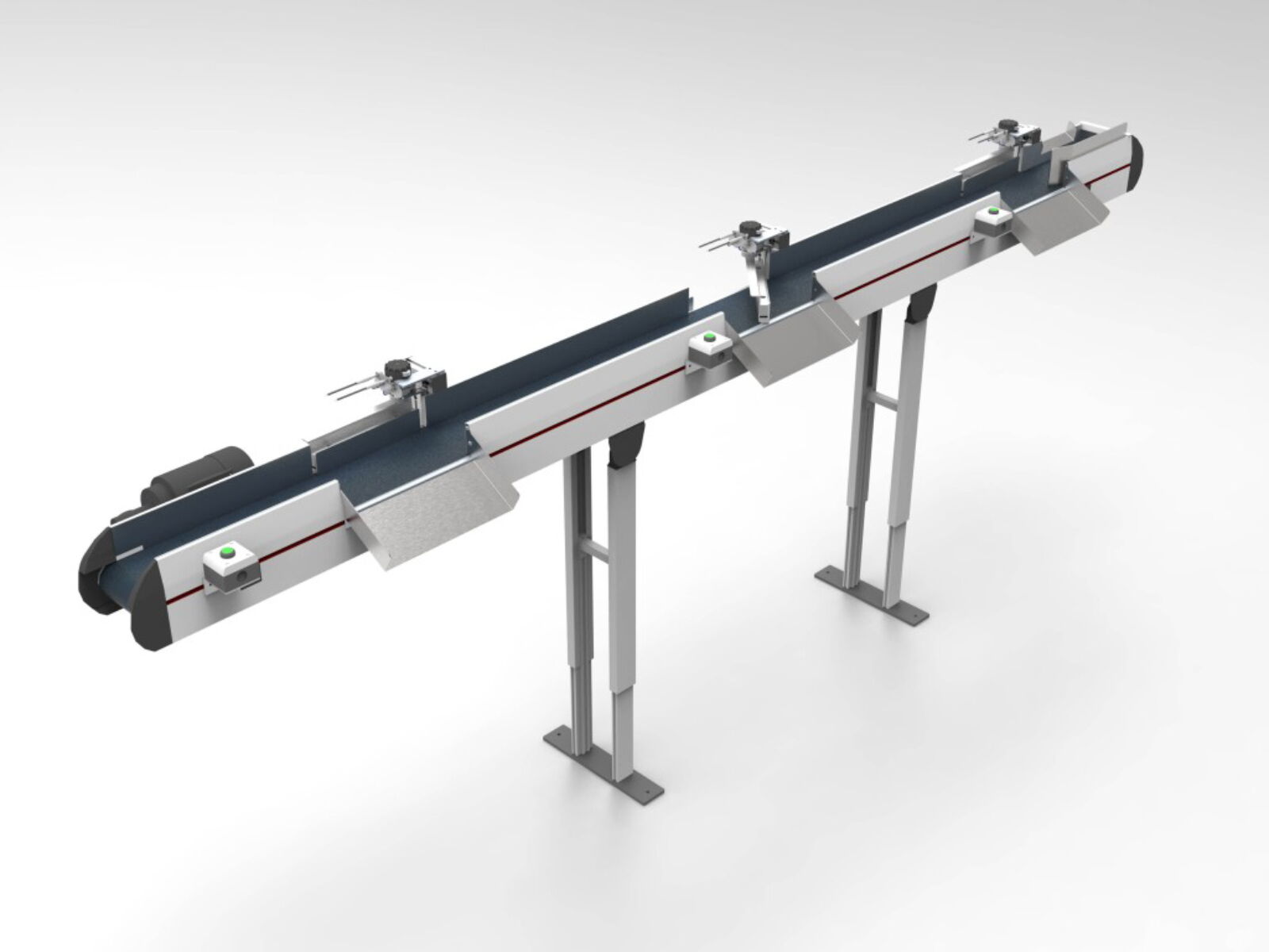 Conveyor with discharging unit