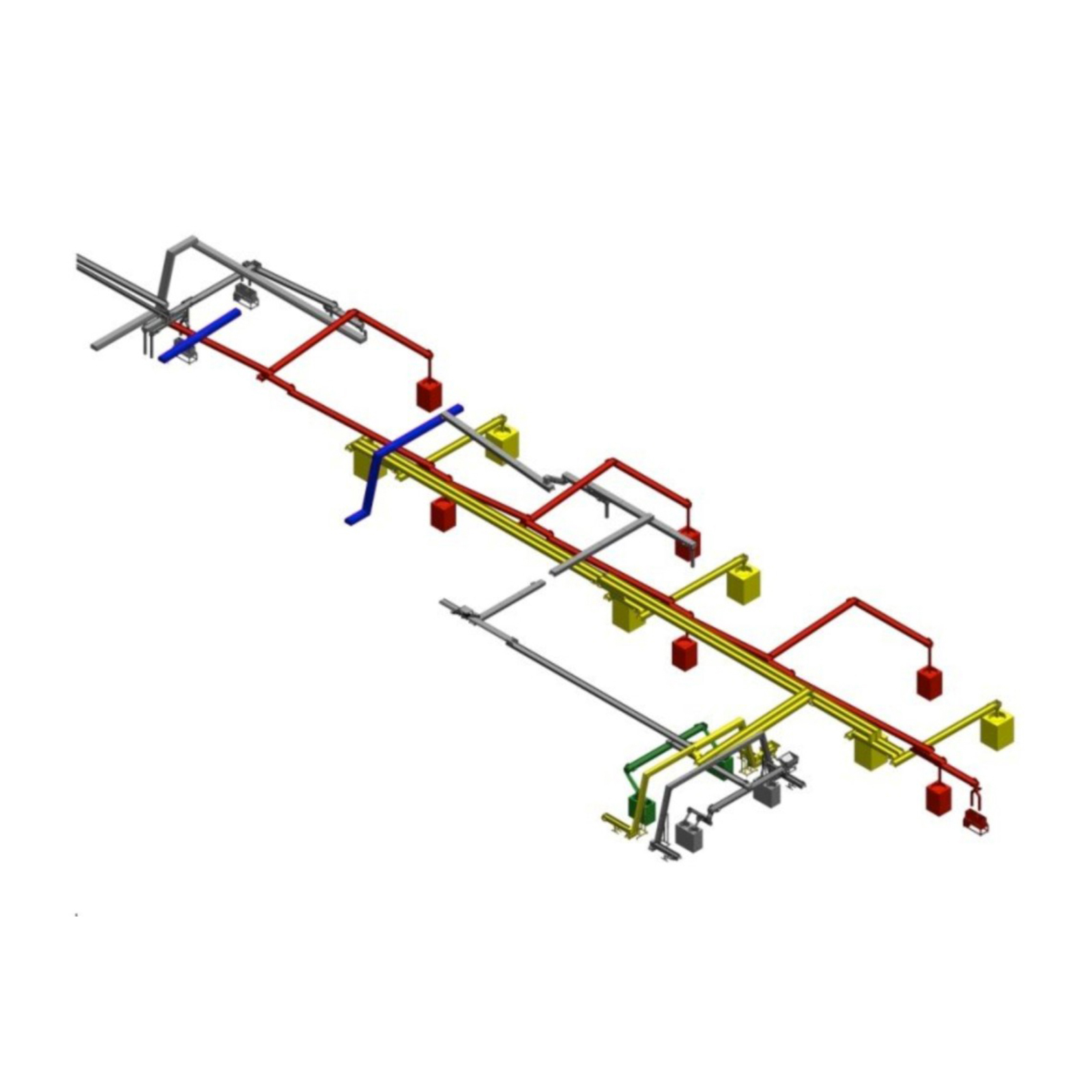 Overhead conveyor system for interlinking of systems